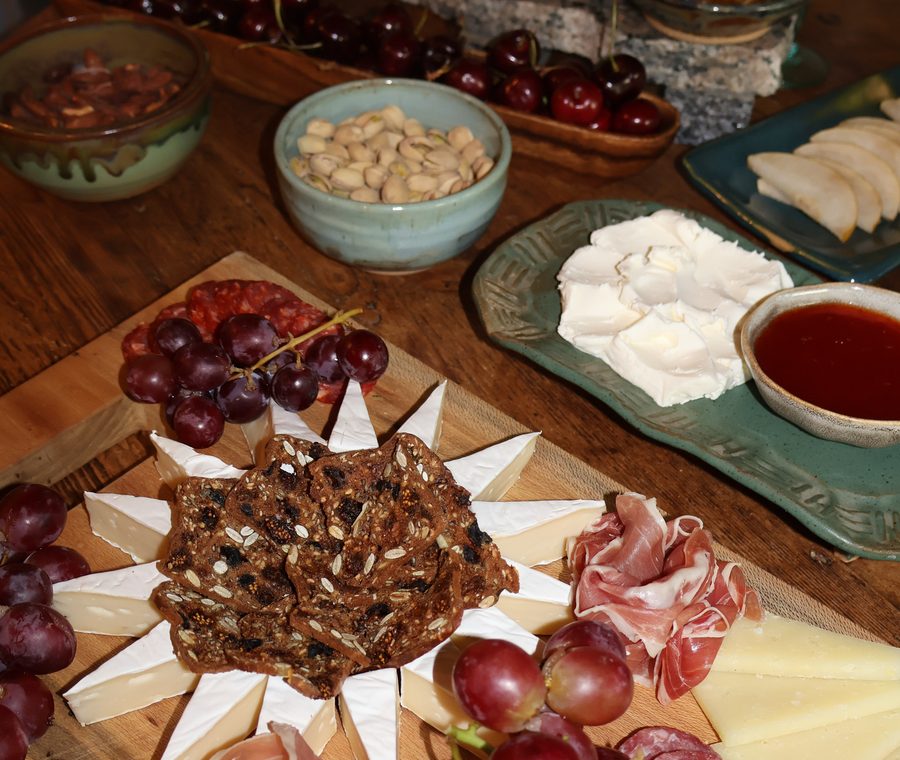 Charcuterie boards laid out on the counter