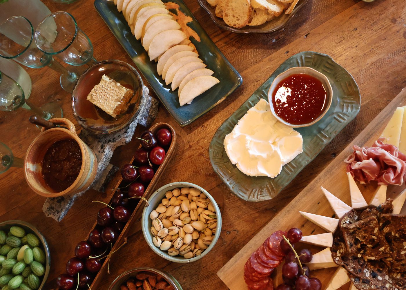 The spread laid out before guests arrive